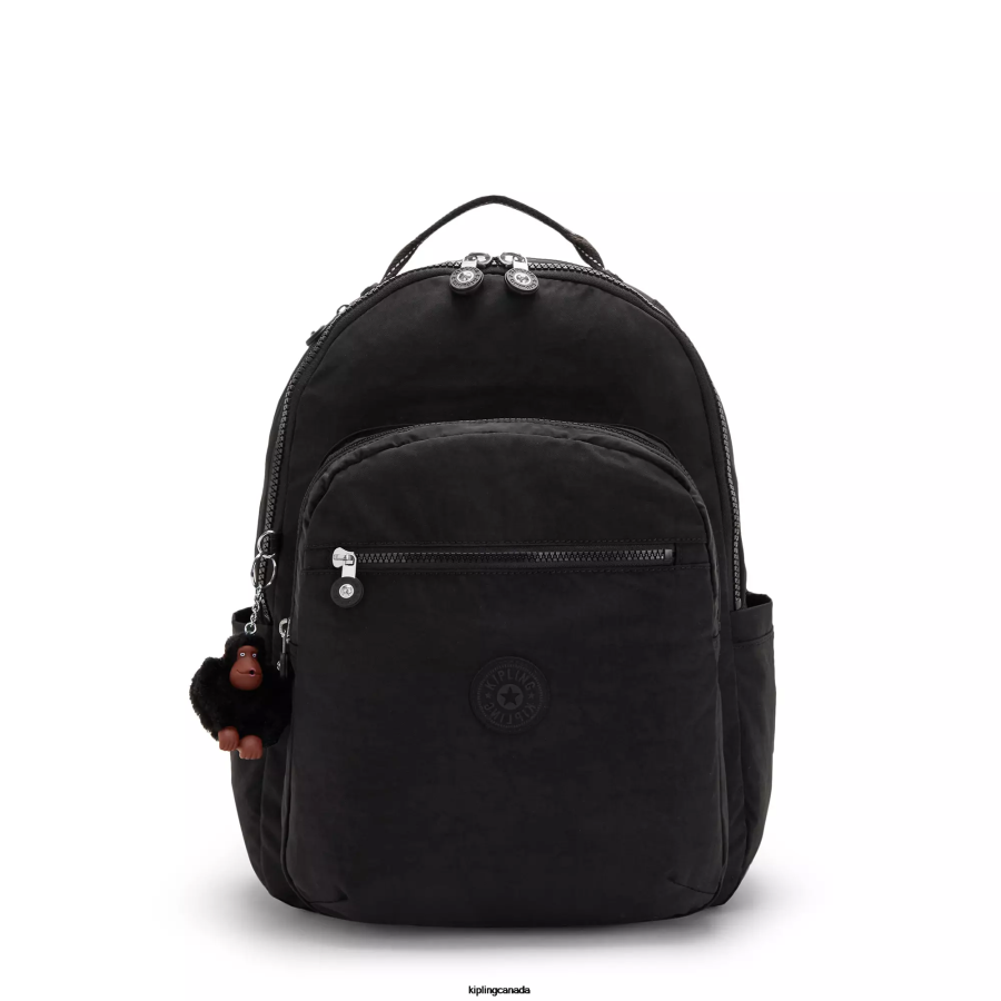 Women Laptop Backpacks Kipling True Black Tonal Seoul Large 15" Laptop Backpack FHZD476