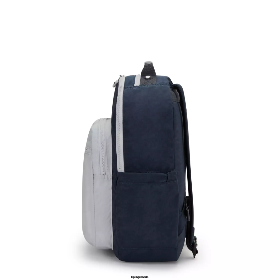 Women Laptop Backpacks Kipling True Blue Grey Seoul Large 15