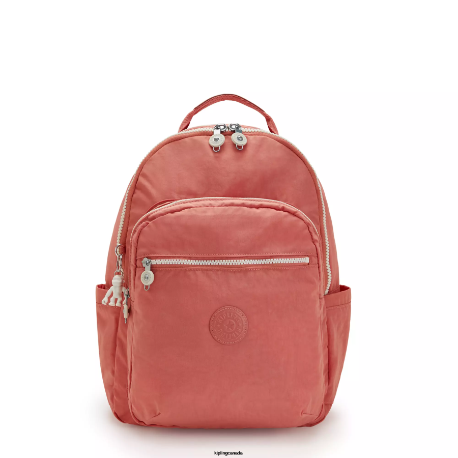 Women Laptop Backpacks Kipling Vintage Pink Seoul Large 15" Laptop Backpack FHZD475