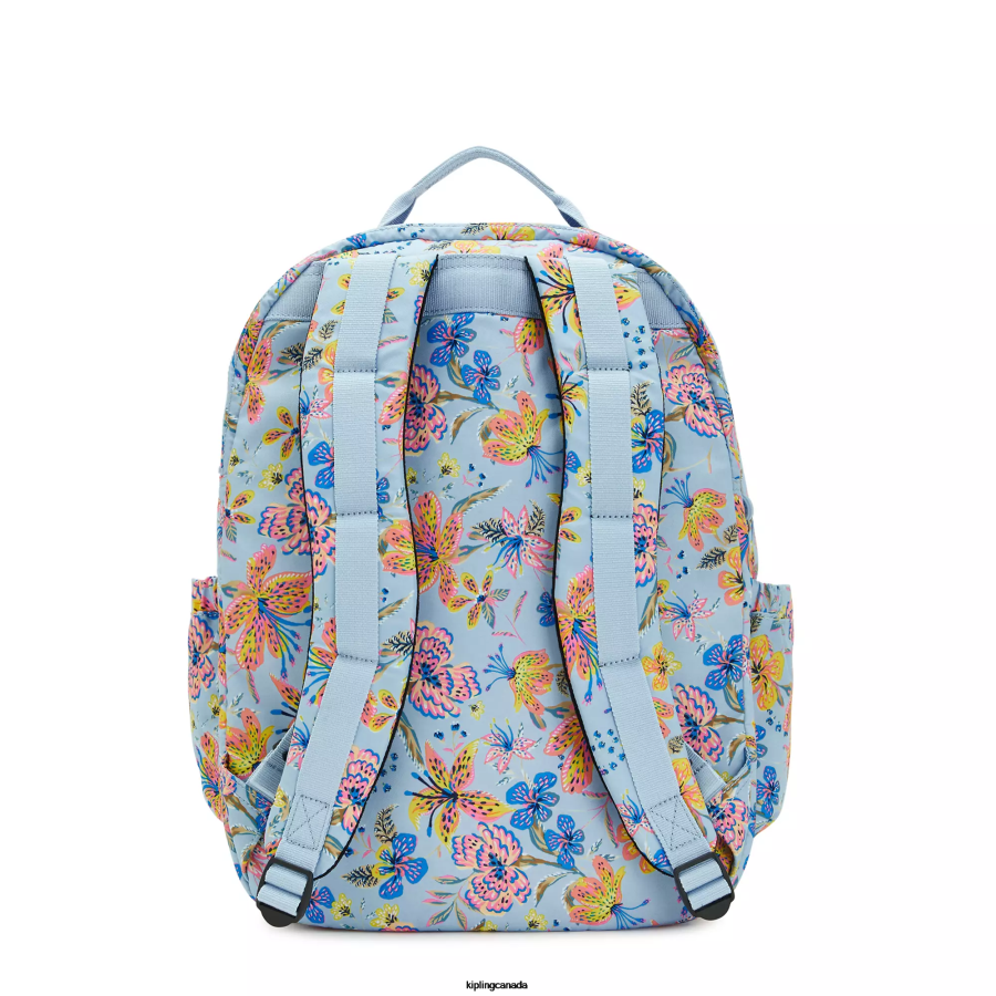 Women Laptop Backpacks Kipling Wild Flowers Seoul Extra Large Printed 17