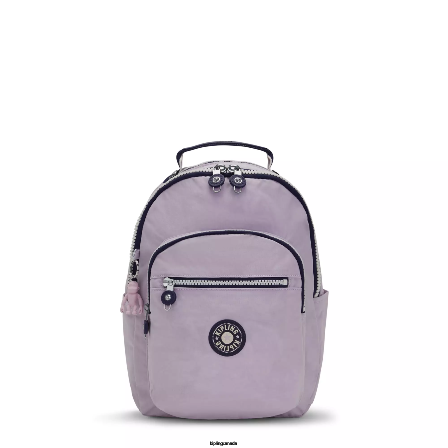 Women Monogrammable Kipling Gentle Lilac Block Seoul Small Tablet Backpack FHZD423