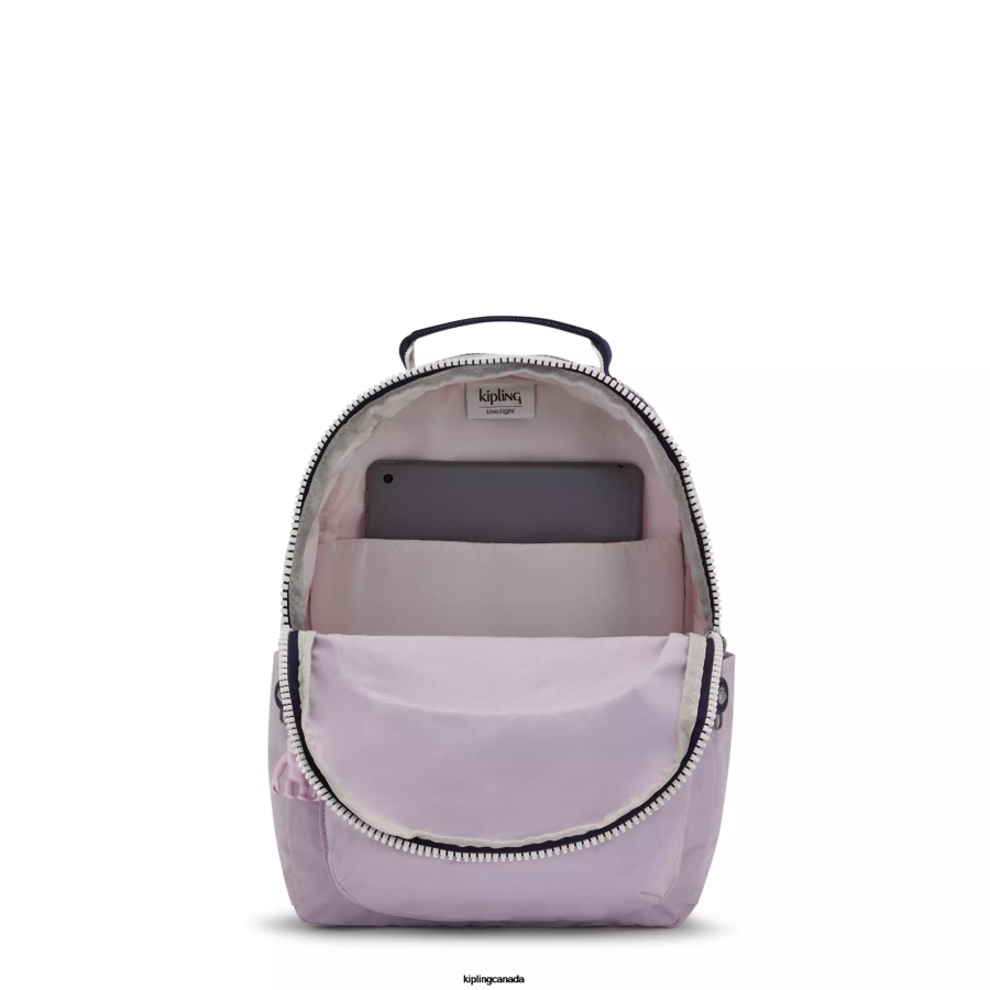 Women Monogrammable Kipling Gentle Lilac Block Seoul Small Tablet Backpack FHZD423