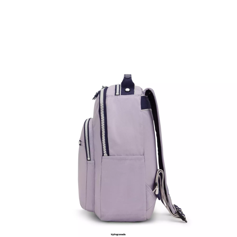 Women Monogrammable Kipling Gentle Lilac Block Seoul Small Tablet Backpack FHZD423