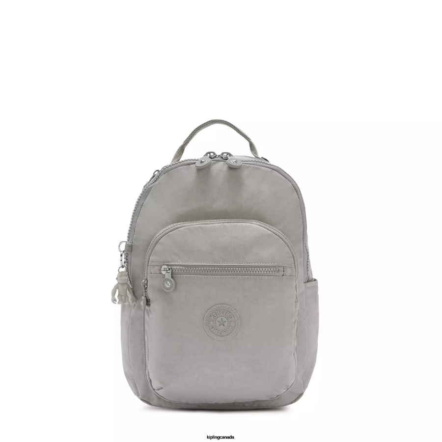 Women Monogrammable Kipling Grey Gris Seoul Small Tablet Backpack FHZD419