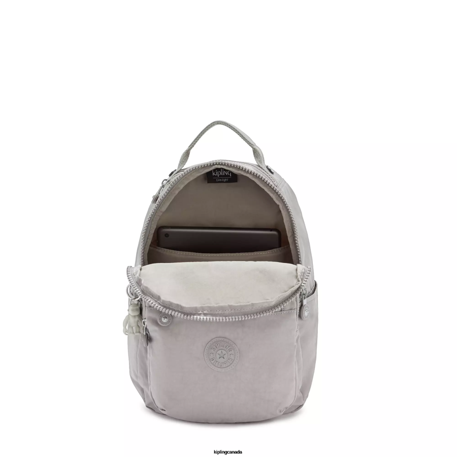 Women Monogrammable Kipling Grey Gris Seoul Small Tablet Backpack FHZD419