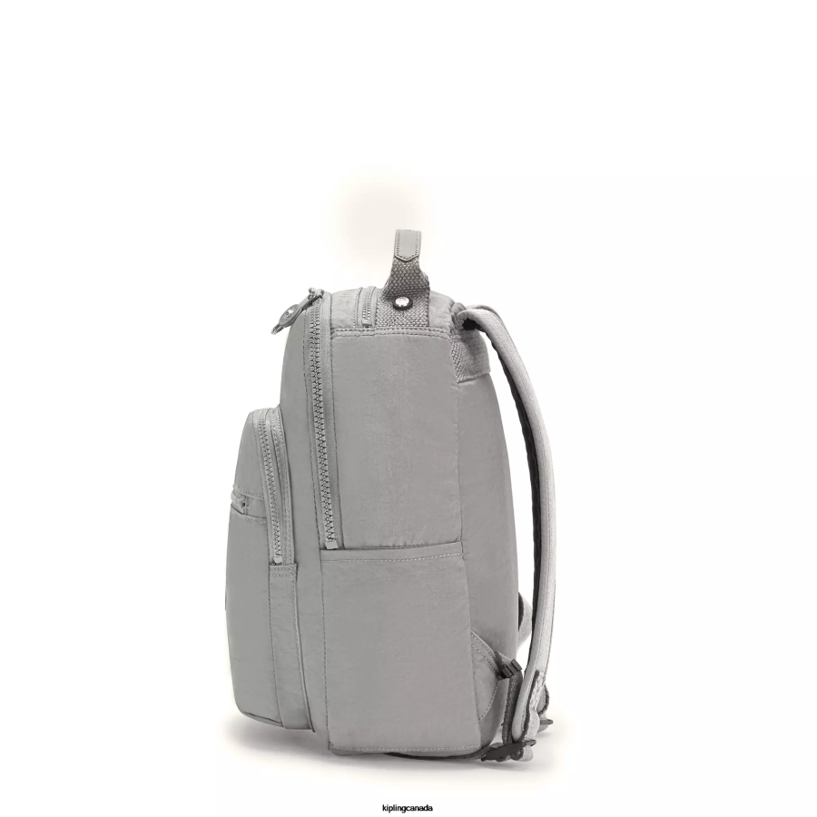 Women Monogrammable Kipling Grey Gris Seoul Small Tablet Backpack FHZD419