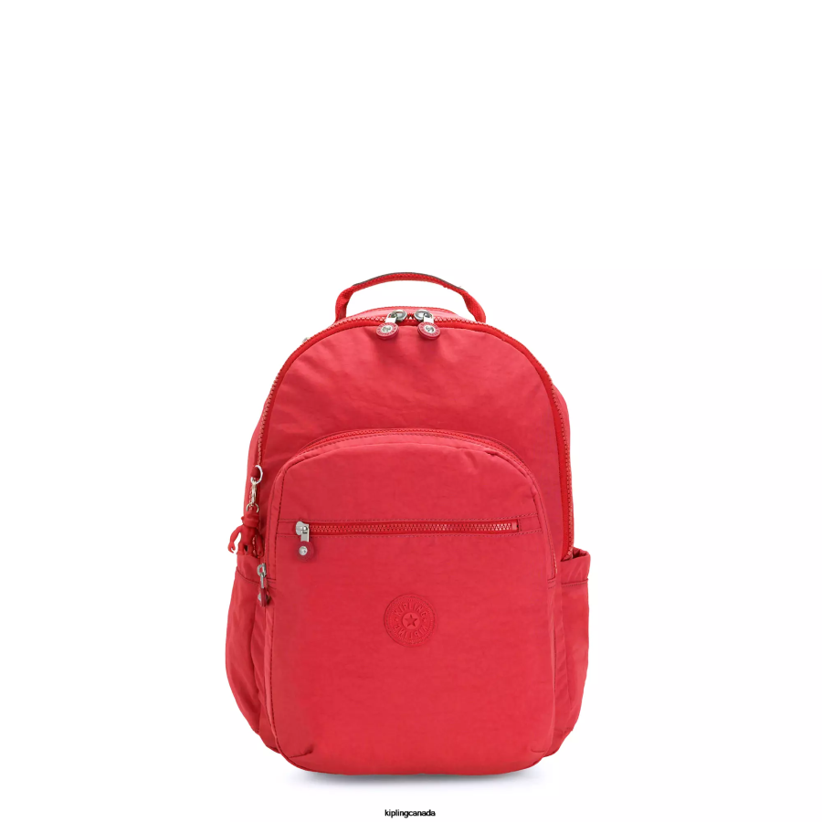 Women Monogrammable Kipling Red Rouge Seoul Small Tablet Backpack FHZD422