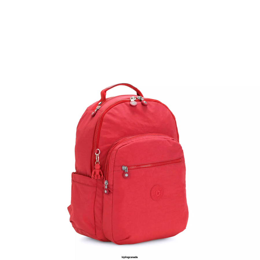 Women Monogrammable Kipling Red Rouge Seoul Small Tablet Backpack FHZD422