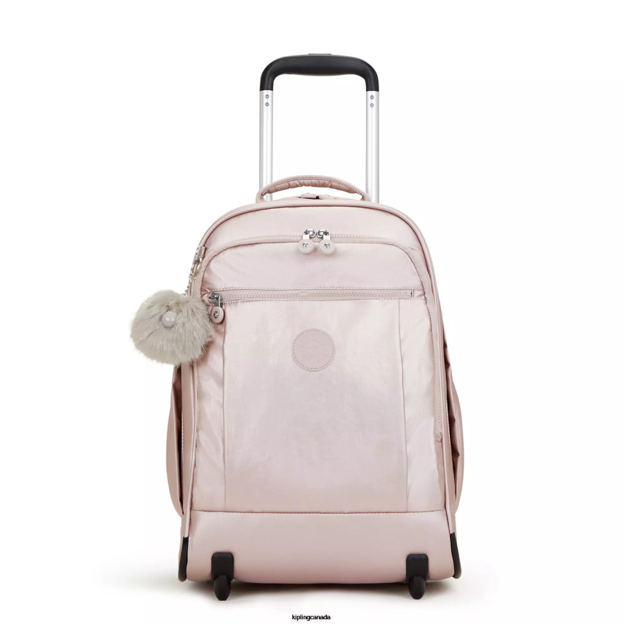 Women Rolling Backpacks Kipling Metallic Rose Gaze Large Metallic Rolling Backpack FHZD492