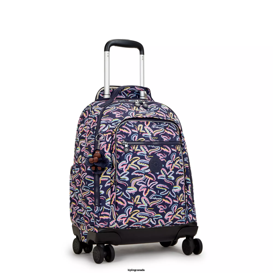 Women Rolling Backpacks Kipling Palm Fiesta Print New Zea 15 Printed