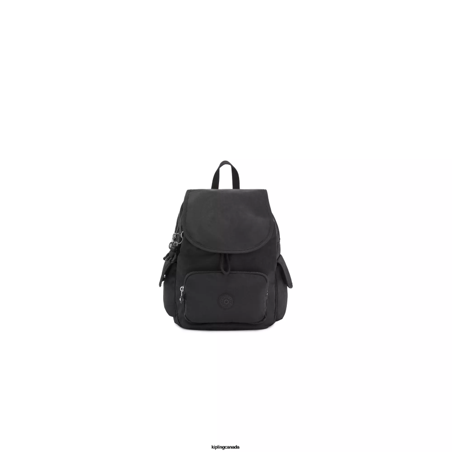 Women Small Backpacks Kipling Black Noir City Pack Small Backpack FHZD407