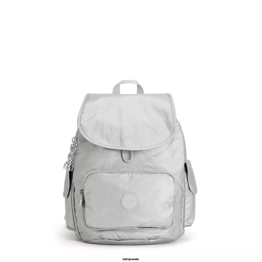 Women Small Backpacks Kipling Bright Metallic City Pack Small Metallic Backpack FHZD380