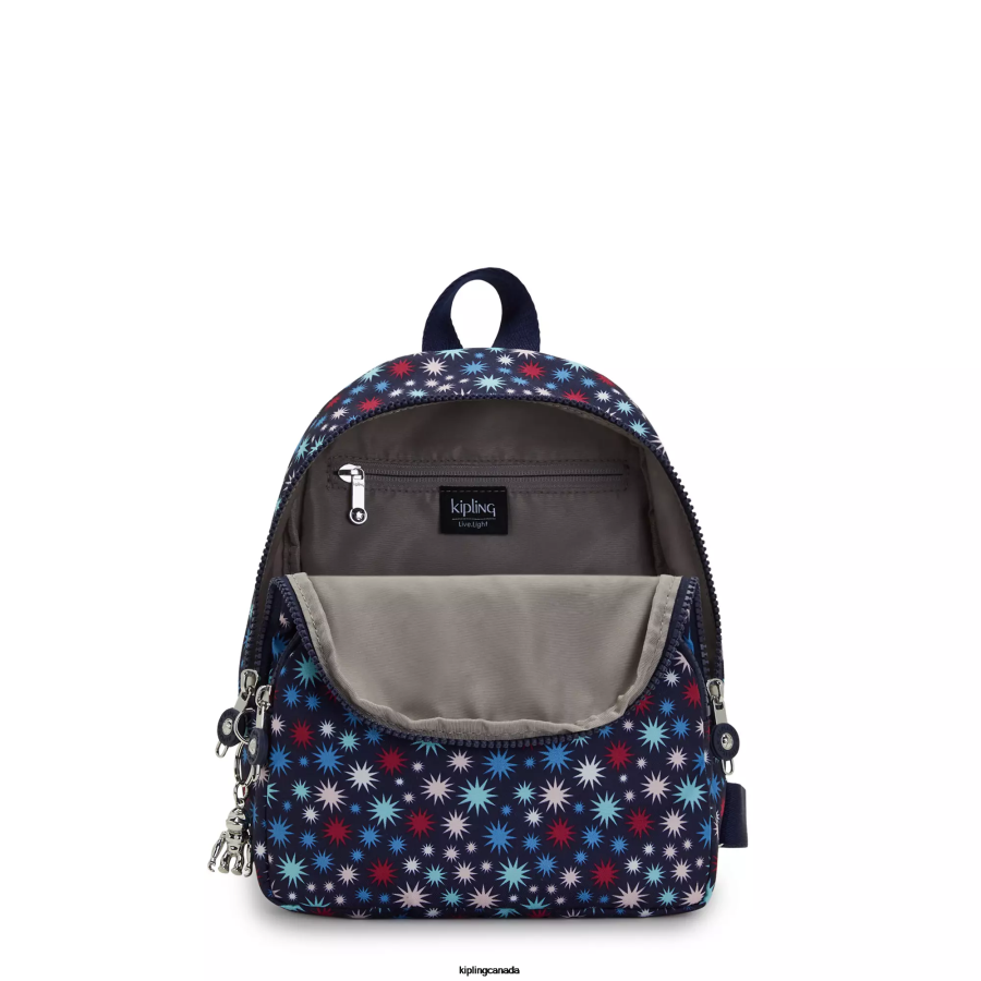 Women Small Backpacks Kipling Funky Stars Paola Small Printed Backpack FHZD384