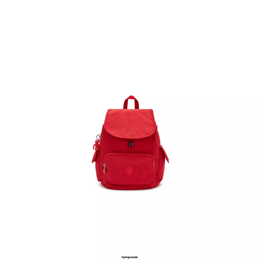 Women Small Backpacks Kipling Red Rouge City Pack Small Backpack FHZD409
