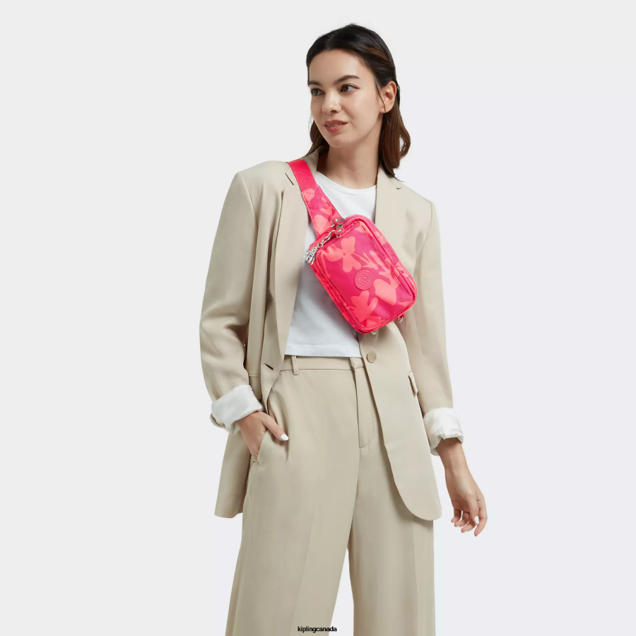 Women Crossbody Bags Kipling Coral Flower Abanu Multi Printed Convertible Crossbody Bag FHZD320