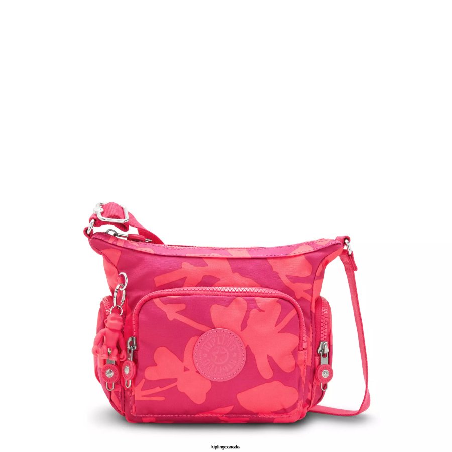 Women Crossbody Bags Kipling Coral Flower Gabbie Mini Printed Crossbody Bag FHZD138
