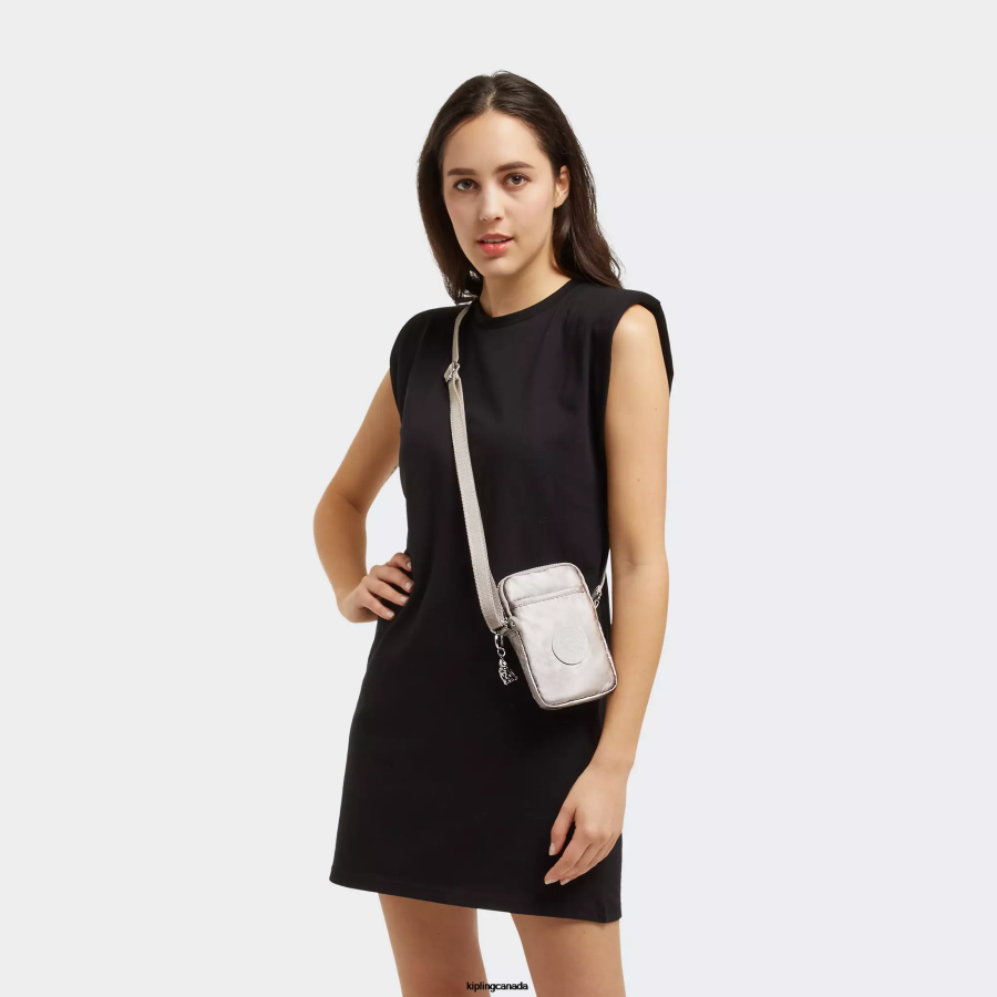 Women Crossbody Bags Kipling Metallic Glow Tally Metallic Crossbody Phone Bag FHZD59