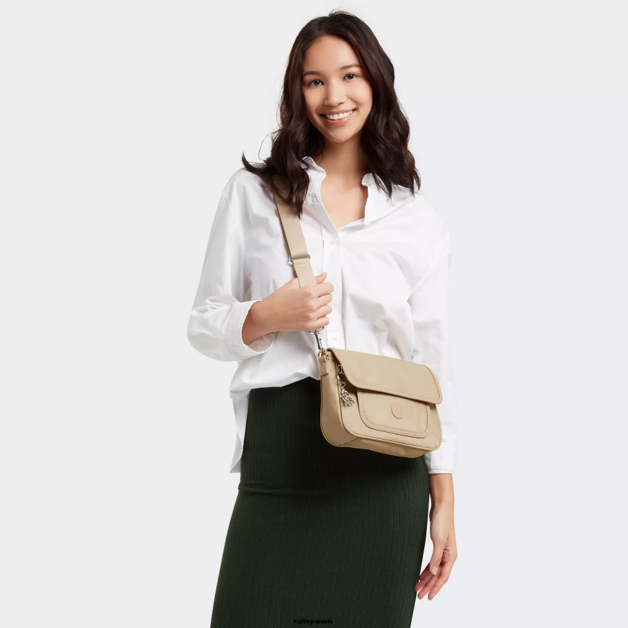 Women Crossbody Bags Kipling Natural Beige Inaki Small Crossbody Bag FHZD180