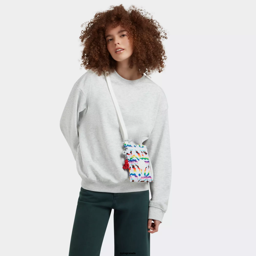 Women Crossbody Bags Kipling Rainbow Palm Afia Lite Printed Mini Crossbody Bag FHZD36