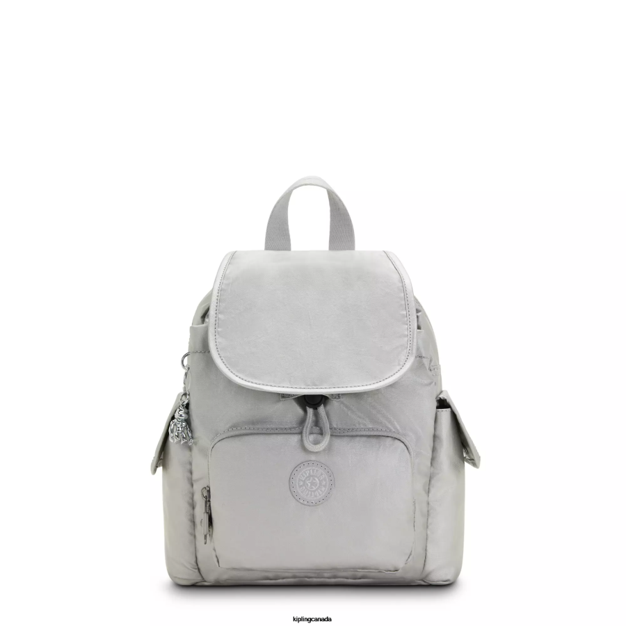 Women Mini Bags Kipling Bright Metallic City Pack Mini Metallic Backpack FHZD388