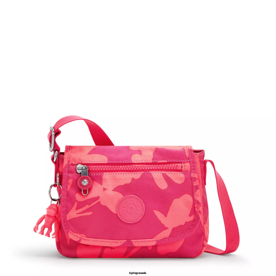 Women Mini Bags Kipling Coral Flower Sabian Printed Crossbody Mini Bag FHZD9
