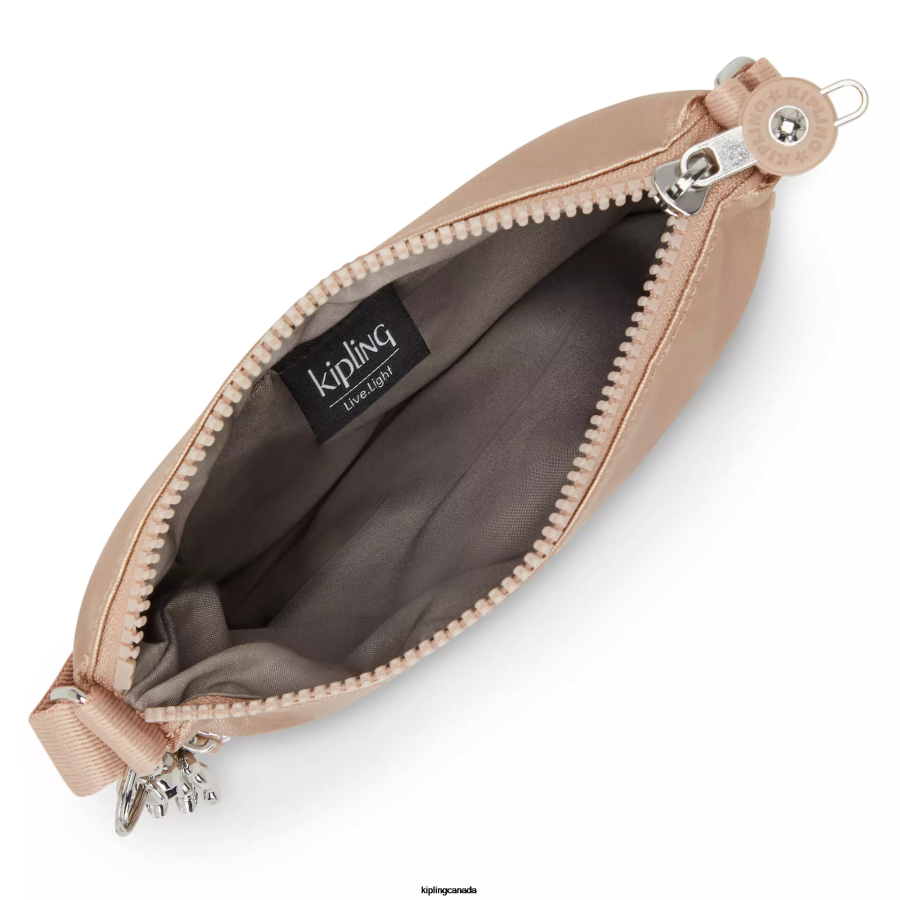 Women Mini Bags Kipling Gold Charm Metallic Keiko Metallic Crossbody Mini Bag FHZD97