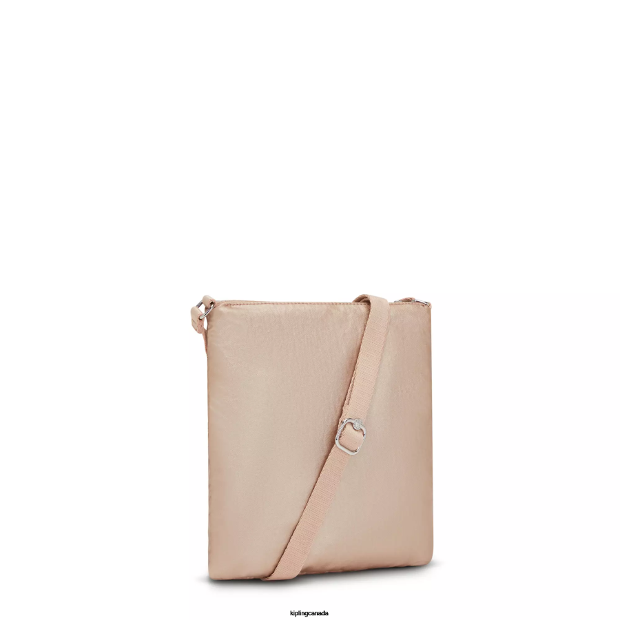 Women Mini Bags Kipling Gold Charm Metallic Keiko Metallic Crossbody Mini Bag FHZD97