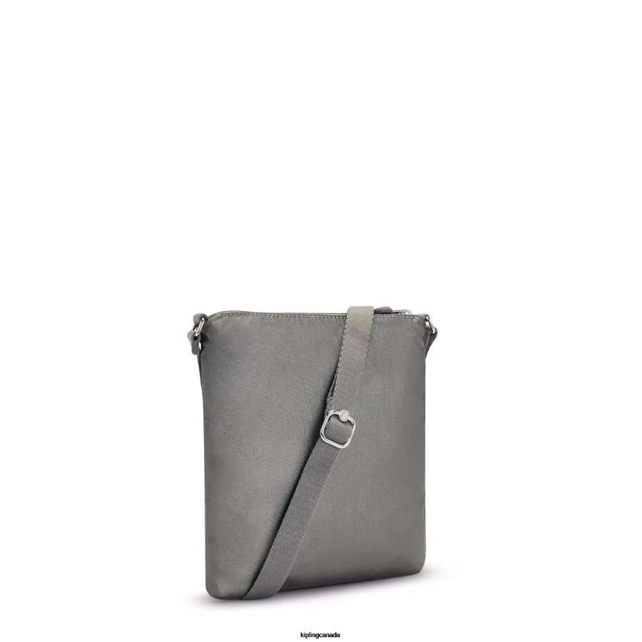 Women Mini Bags Kipling Moon Grey Metallic Keiko Metallic Crossbody Mini Bag FHZD95