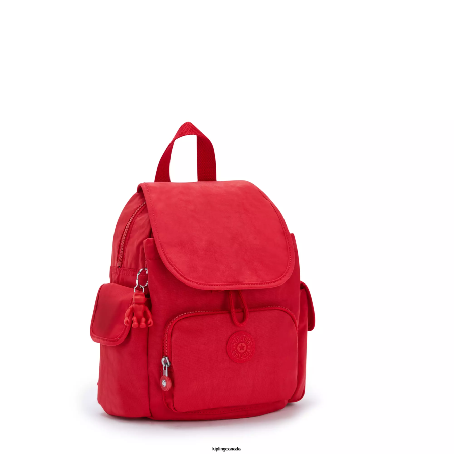 Women Mini Bags Kipling Red Rouge City Pack Mini Backpack FHZD415