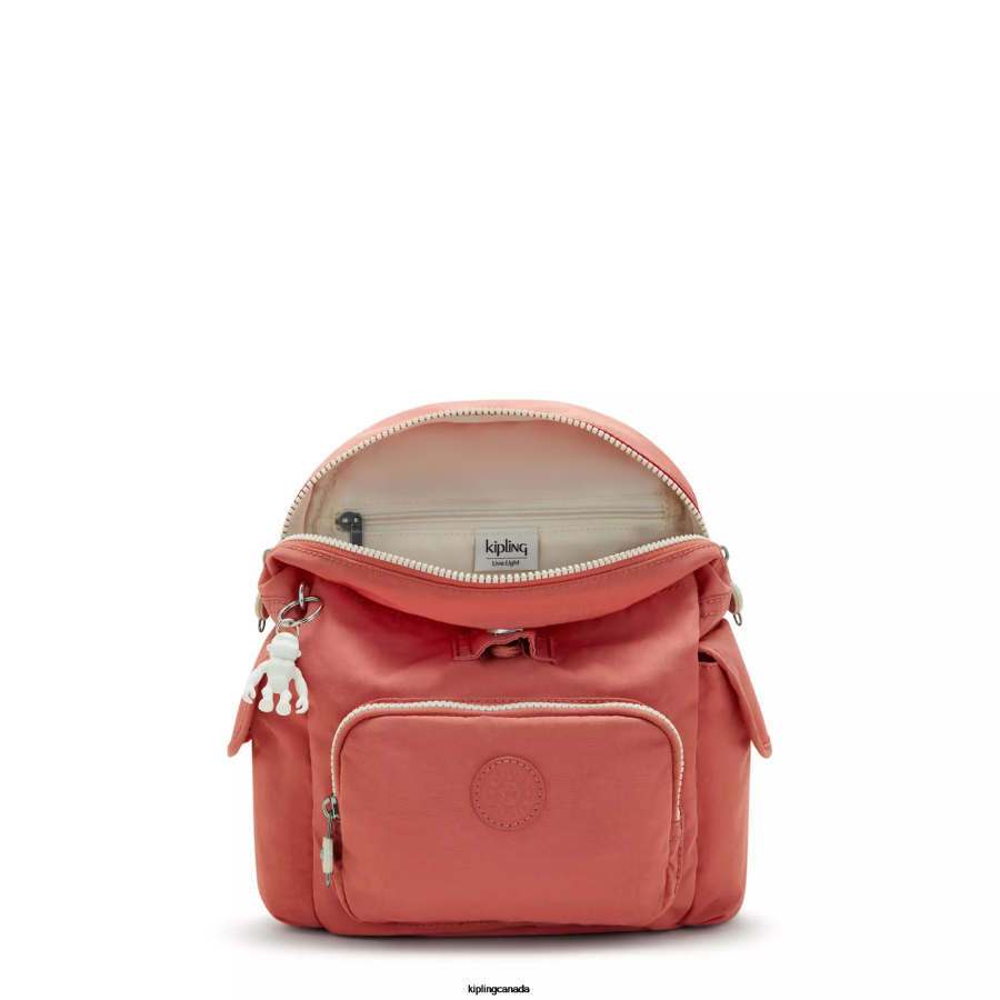 Women Mini Bags Kipling Vintage Pink City Pack Mini Backpack FHZD416