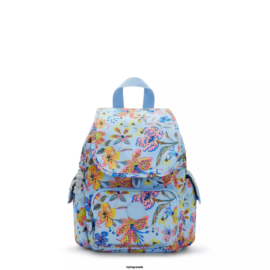 Women Mini Bags Kipling Wild Flowers City Pack Mini Printed Backpack FHZD499