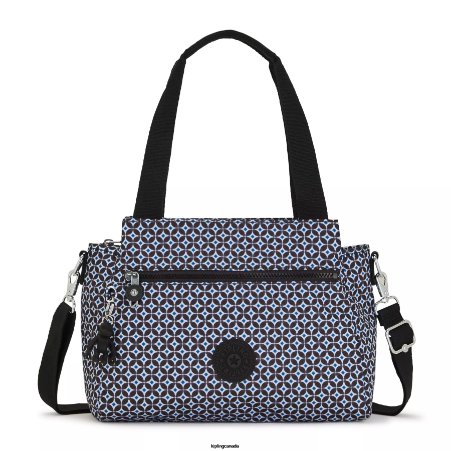Women Shoulder Bags Kipling Blackish Tile Elysia Printed Shoulder Bag FHZD239