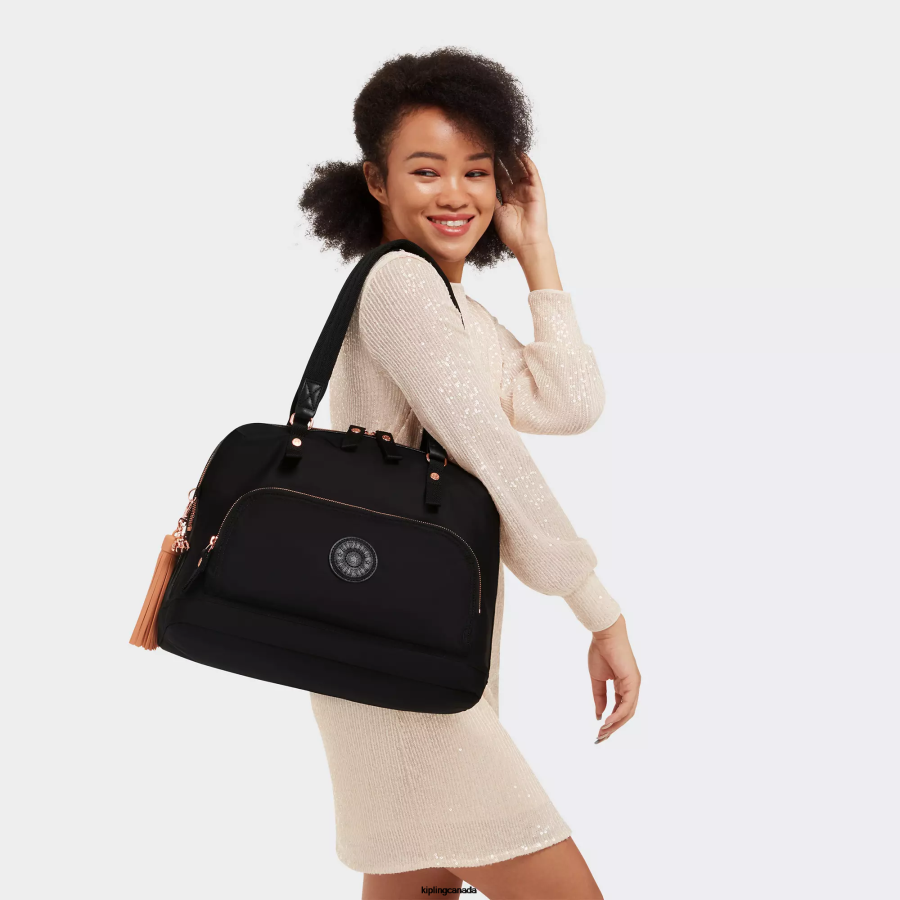 Women Shoulder Bags Kipling Rose Black Linza 15