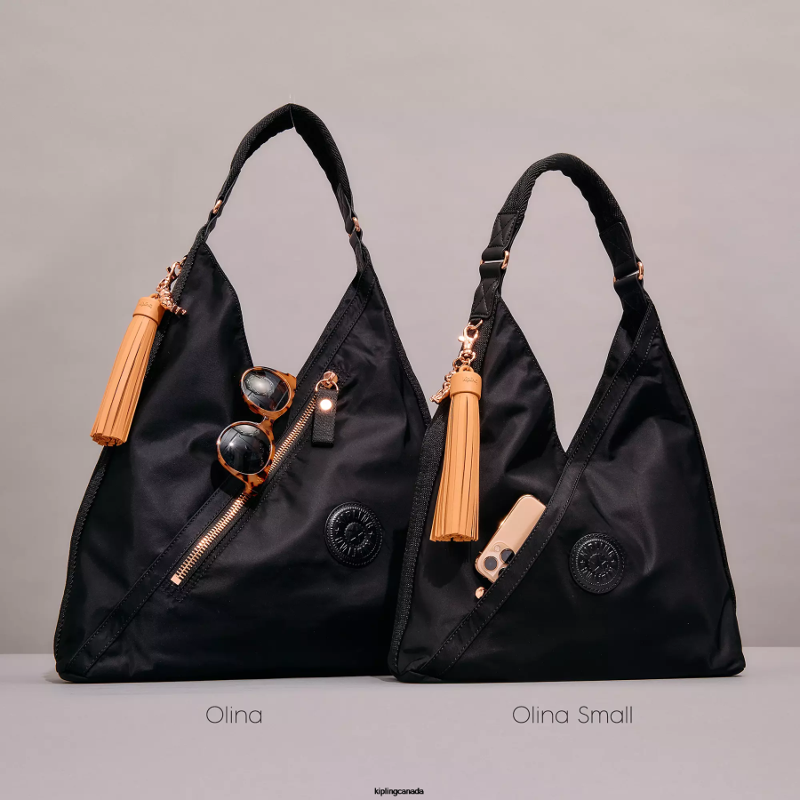Women Shoulder Bags Kipling Rose Black Olina Shoulder Bag FHZD254