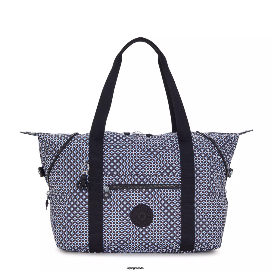 Women Tote Bags Kipling Blackish Tile Art Medium Printed Tote Bag FHZD260