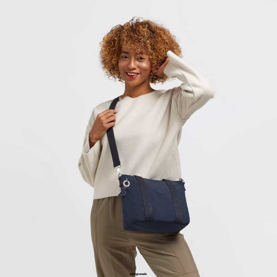 Women Tote Bags Kipling Blue Bleu Asseni Mini Tote Bag FHZD107