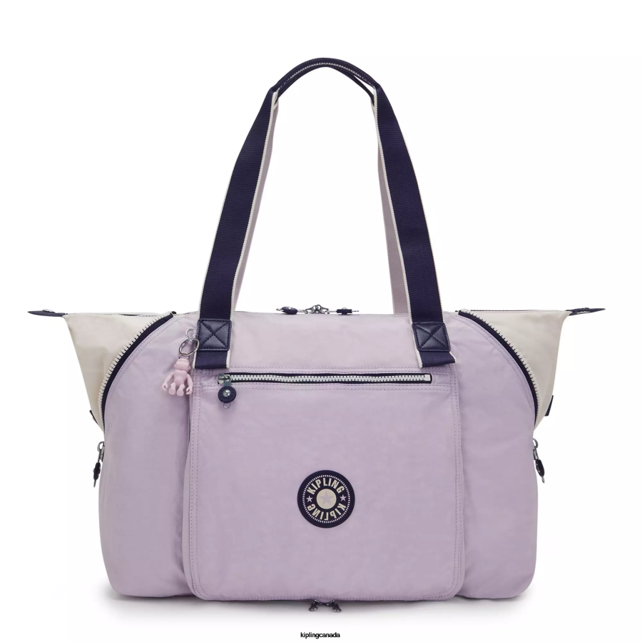 Women Tote Bags Kipling Gentle Lilac Block Wellness Art M Tote Bag FHZD263