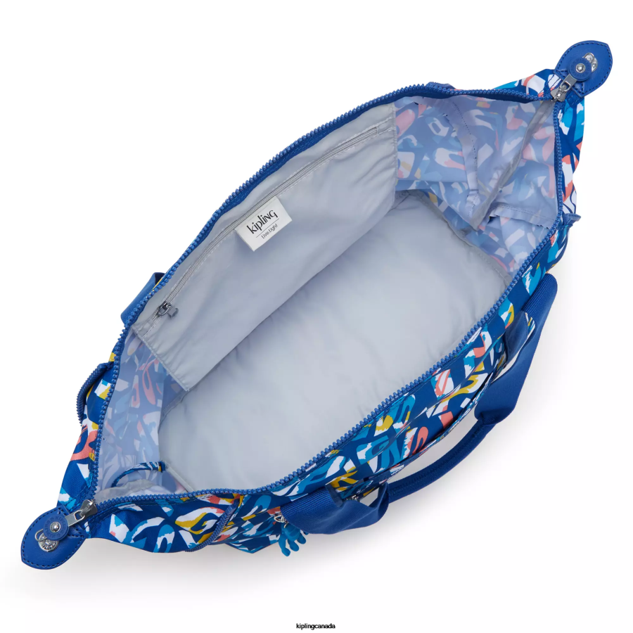 Women Tote Bags Kipling Neon Art Medium Printed Tote Bag FHZD259