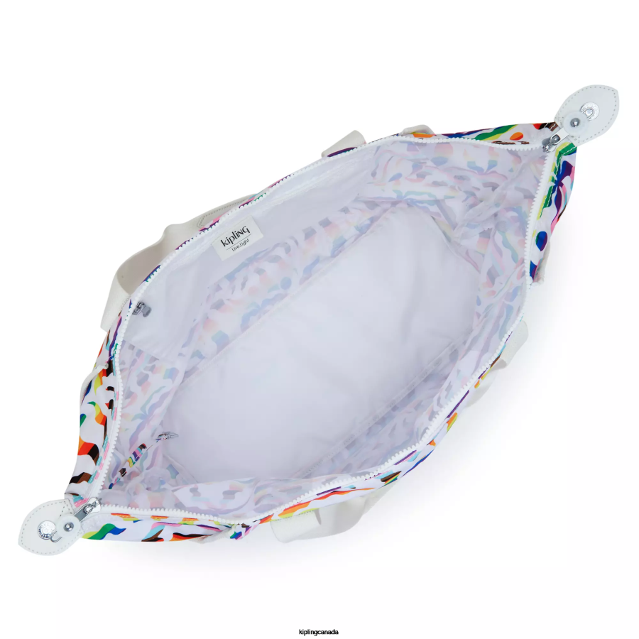 Women Tote Bags Kipling Rainbow Palm Art Medium Printed Tote Bag FHZD261