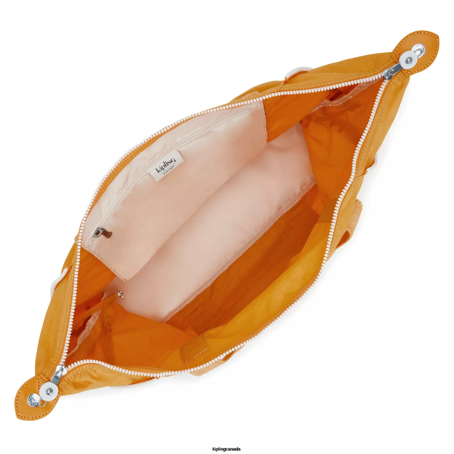 Women Tote Bags Kipling Rapid Yellow Art Medium Tote Bag FHZD256