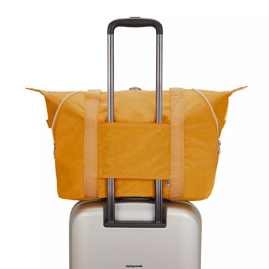 Women Tote Bags Kipling Rapid Yellow Art Medium Tote Bag FHZD256