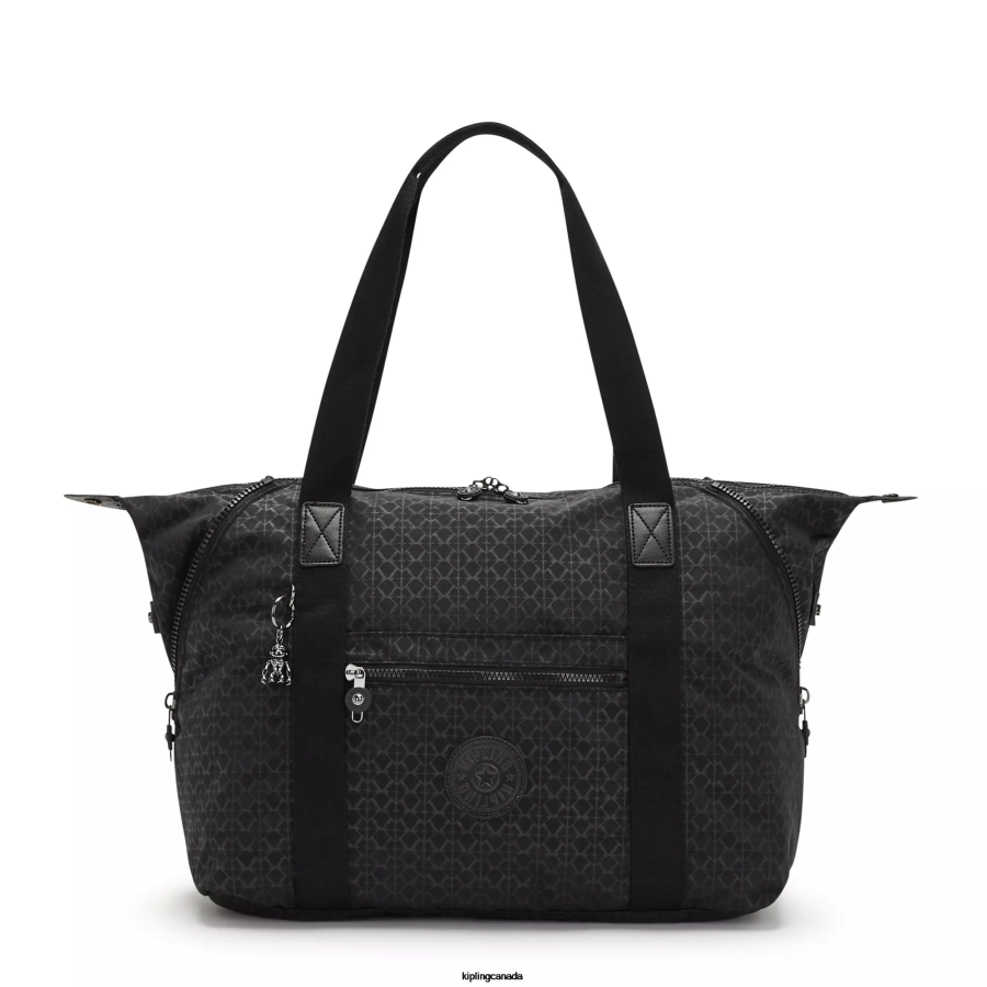 Women Tote Bags Kipling Signature Embossed Art Medium Printed Tote Bag FHZD266