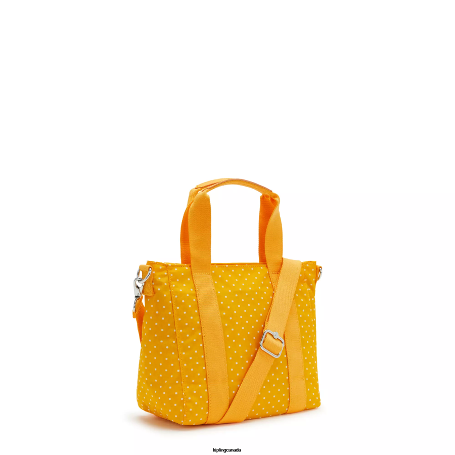 Women Tote Bags Kipling Soft Dot Yellow Asseni Mini Printed Tote Bag FHZD83