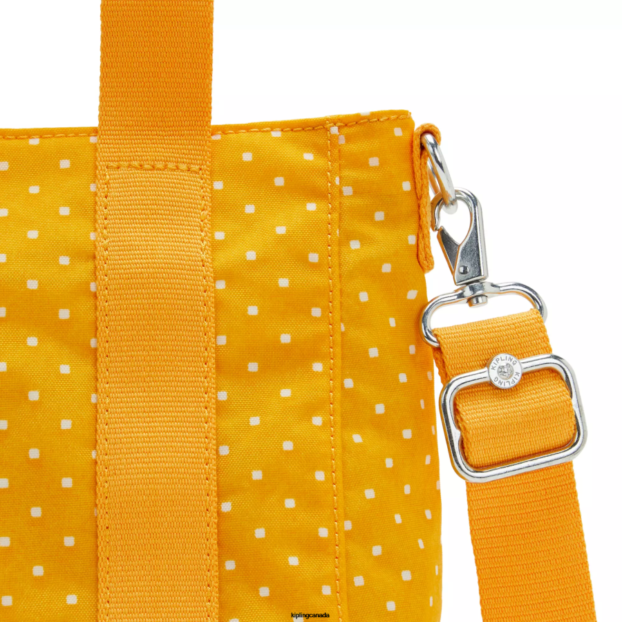 Women Tote Bags Kipling Soft Dot Yellow Asseni Mini Printed Tote Bag FHZD83