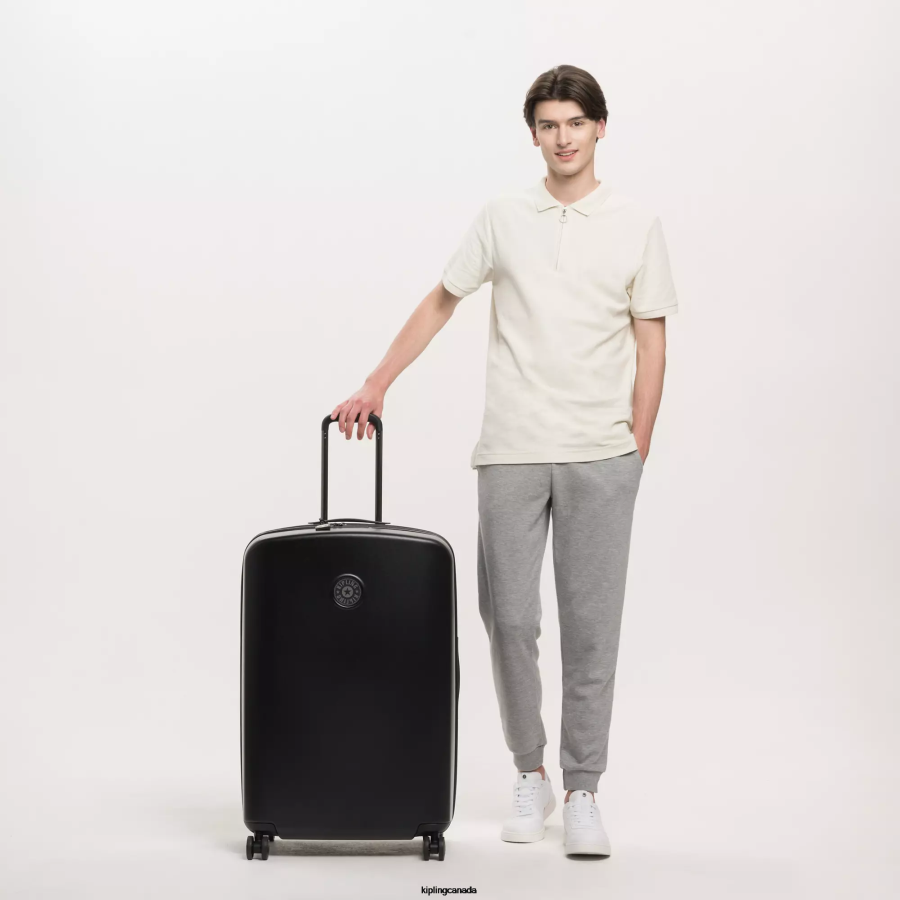 Women Rolling Luggage Kipling Black Noir Curiosity Large 4 Wheeled Rolling Luggage FHZD524