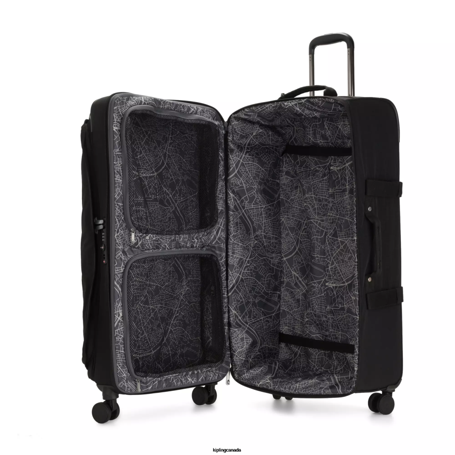 Women Rolling Luggage Kipling Black Noir Spontaneous Large Rolling Luggage FHZD518
