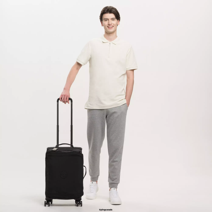 Women Rolling Luggage Kipling Black Noir Spontaneous Small Rolling Luggage FHZD504