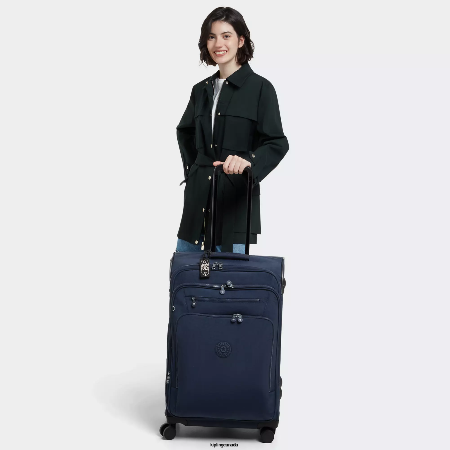 Women Rolling Luggage Kipling Blue Bleu Youri Spin Medium 4 Wheeled Rolling Luggage FHZD522