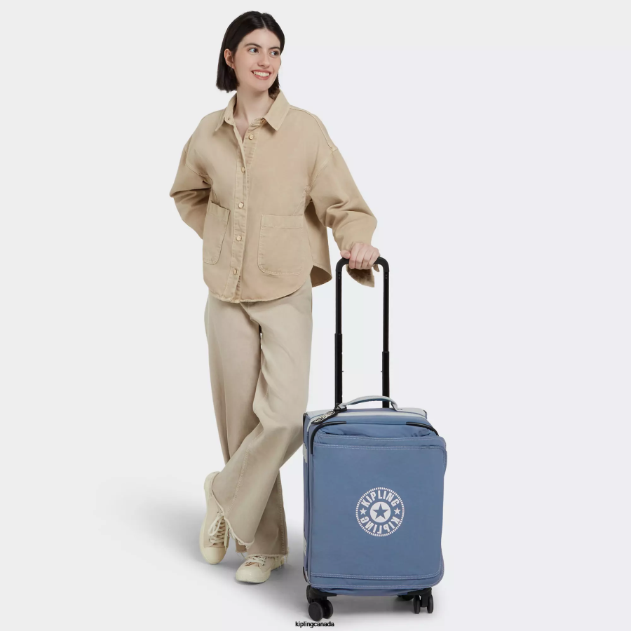 Women Rolling Luggage Kipling Brush Blue C Spontaneous Small Rolling Luggage FHZD507