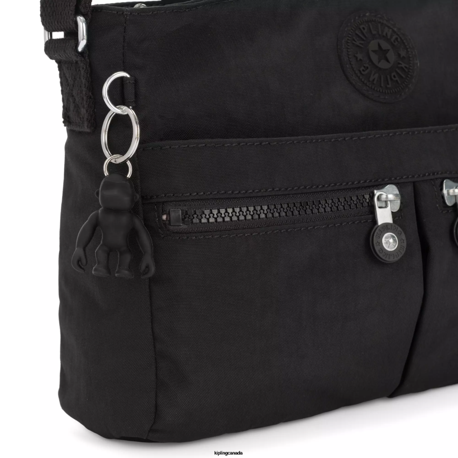 Women Crossbody Bags Kipling Black Noir New Angie Crossbody Bag FHZD168 - Image 4